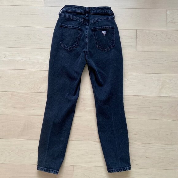 Guess 90’s Skinny High-Rise Black Denim Jeans Womens Size 25 button fly high - Picture 2 of 12